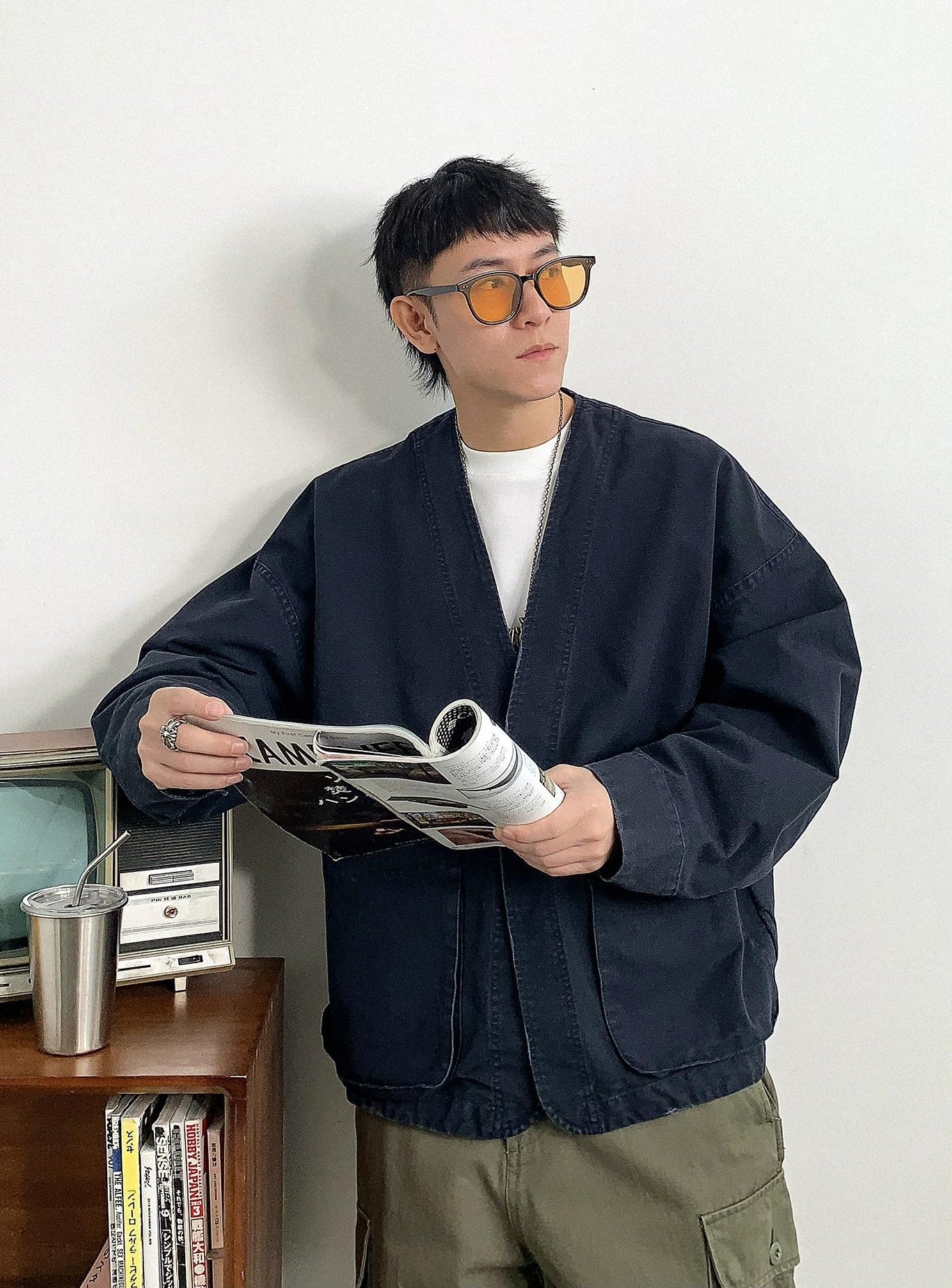 カジュアルデニムローブジャケット