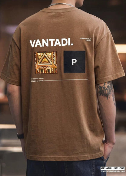 エスニックプリントコットンＴシャツ