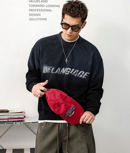 グラフィックプリントストリートセーター