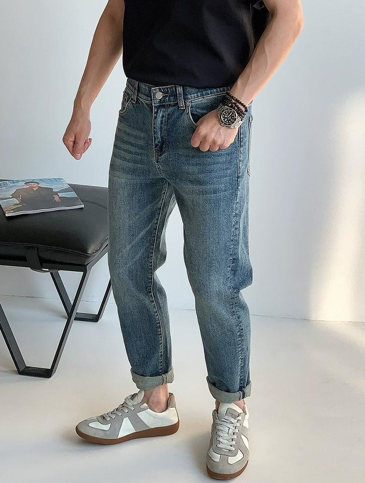 Lang Blue Washed Jeans