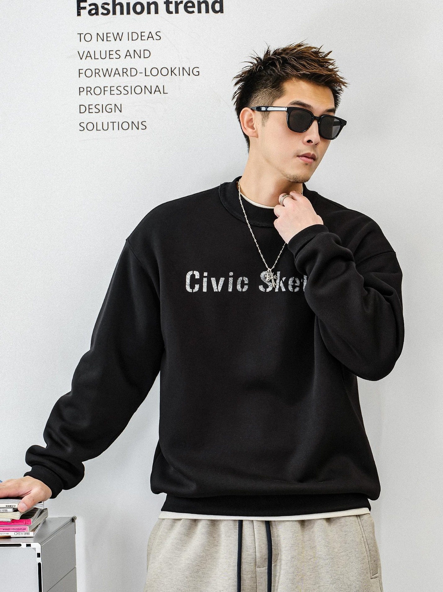 Casual fleece sweater