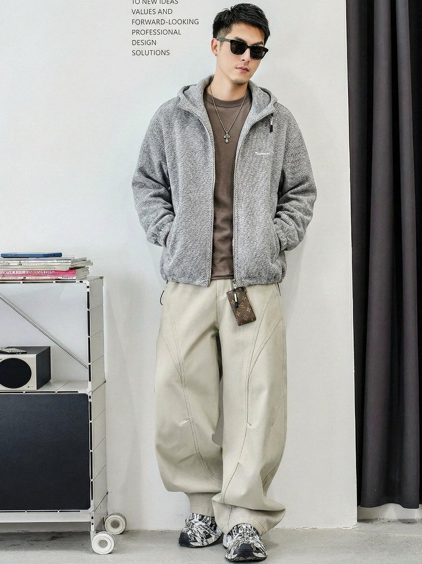 コージー フーデッド カーディガン ジャケット