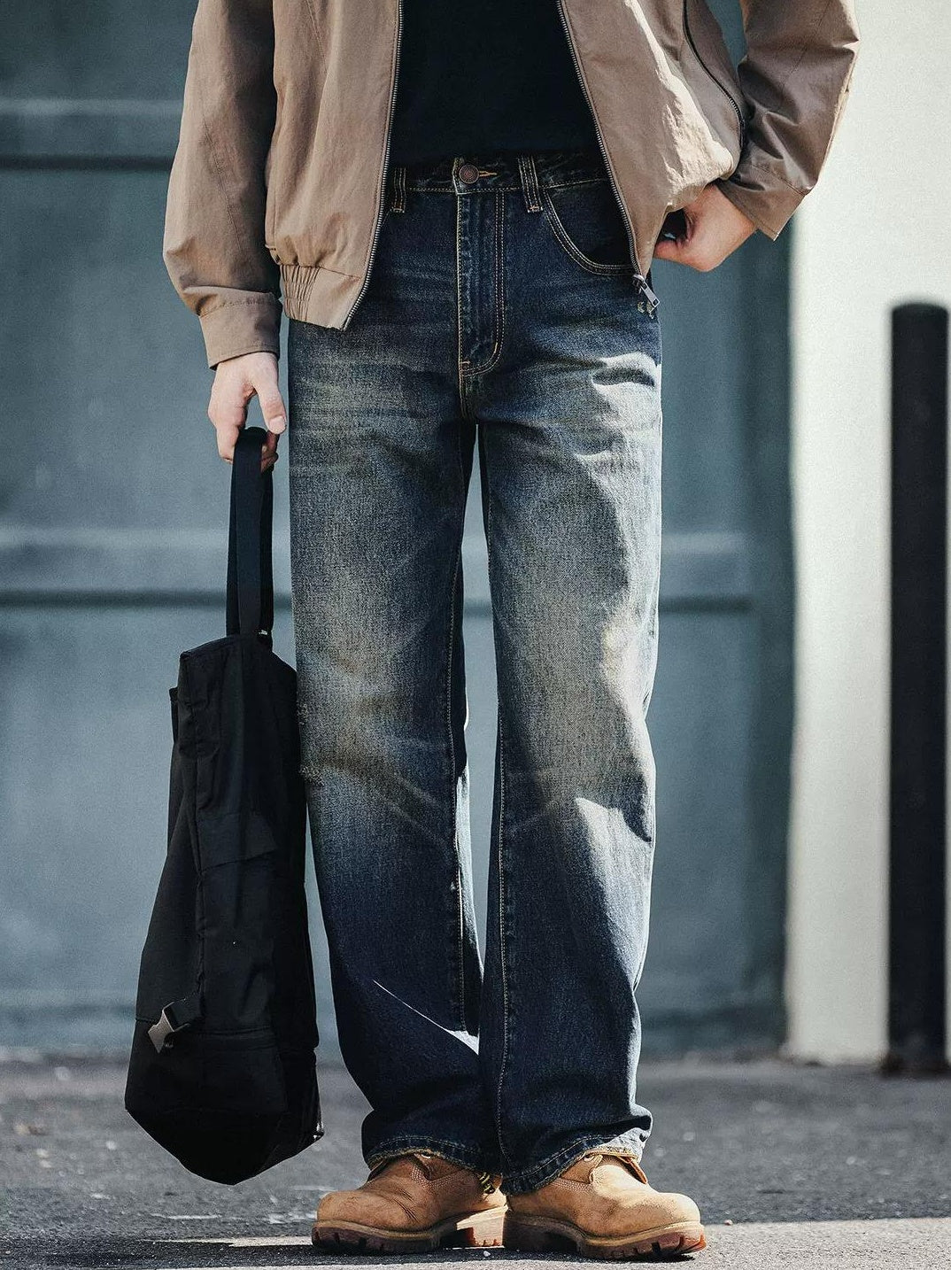 レトロブルーストレートジーンズ