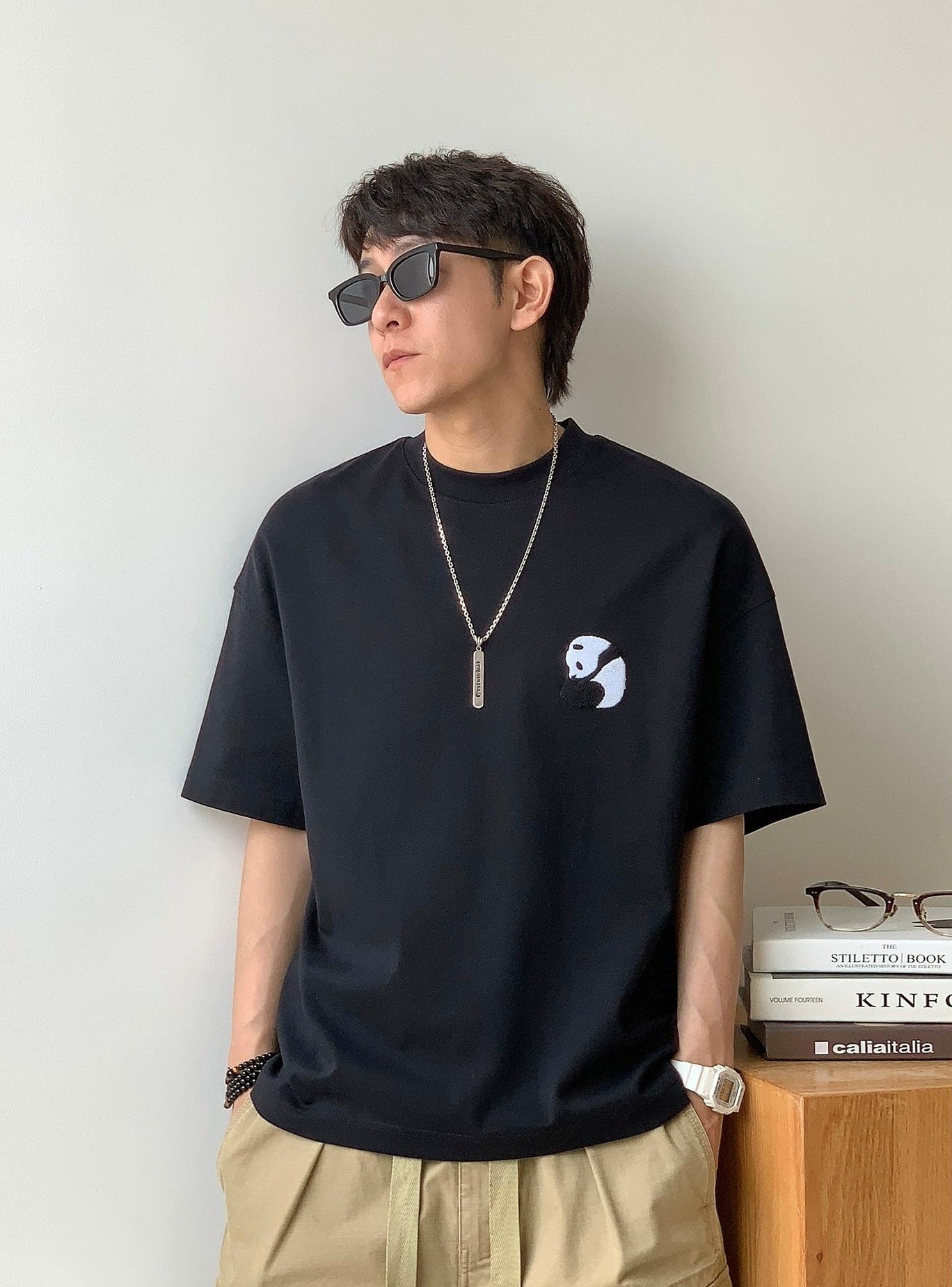 Panda Embroidered Tee