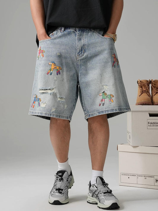 レトロデニムショートパンツ