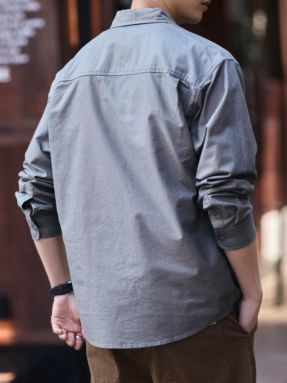 ブルーレトロワークウェアシャツ