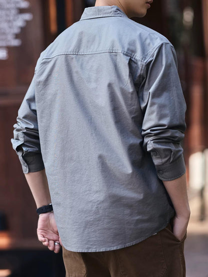 ブルーレトロワークウェアシャツ