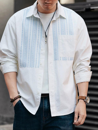 レトロストライプ　カジュアルシャツ