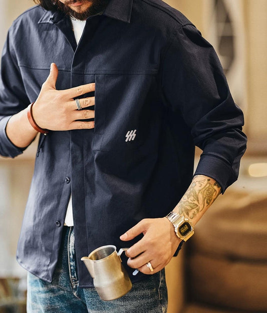 カジュアルロングスリーブワークシャツ