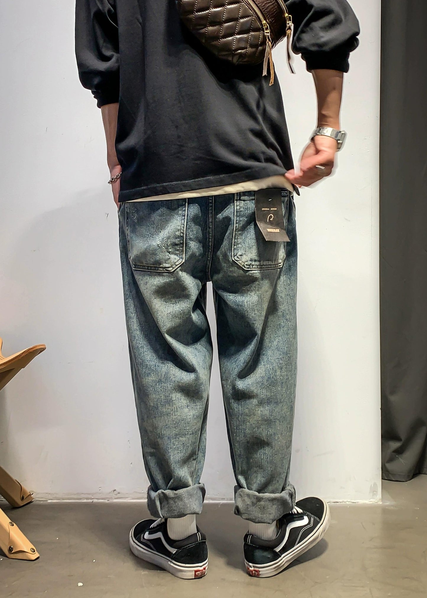レトロヒップホップストレートパンツ