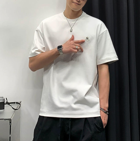 サマー ブreathable エンブロイダード Tシャツ