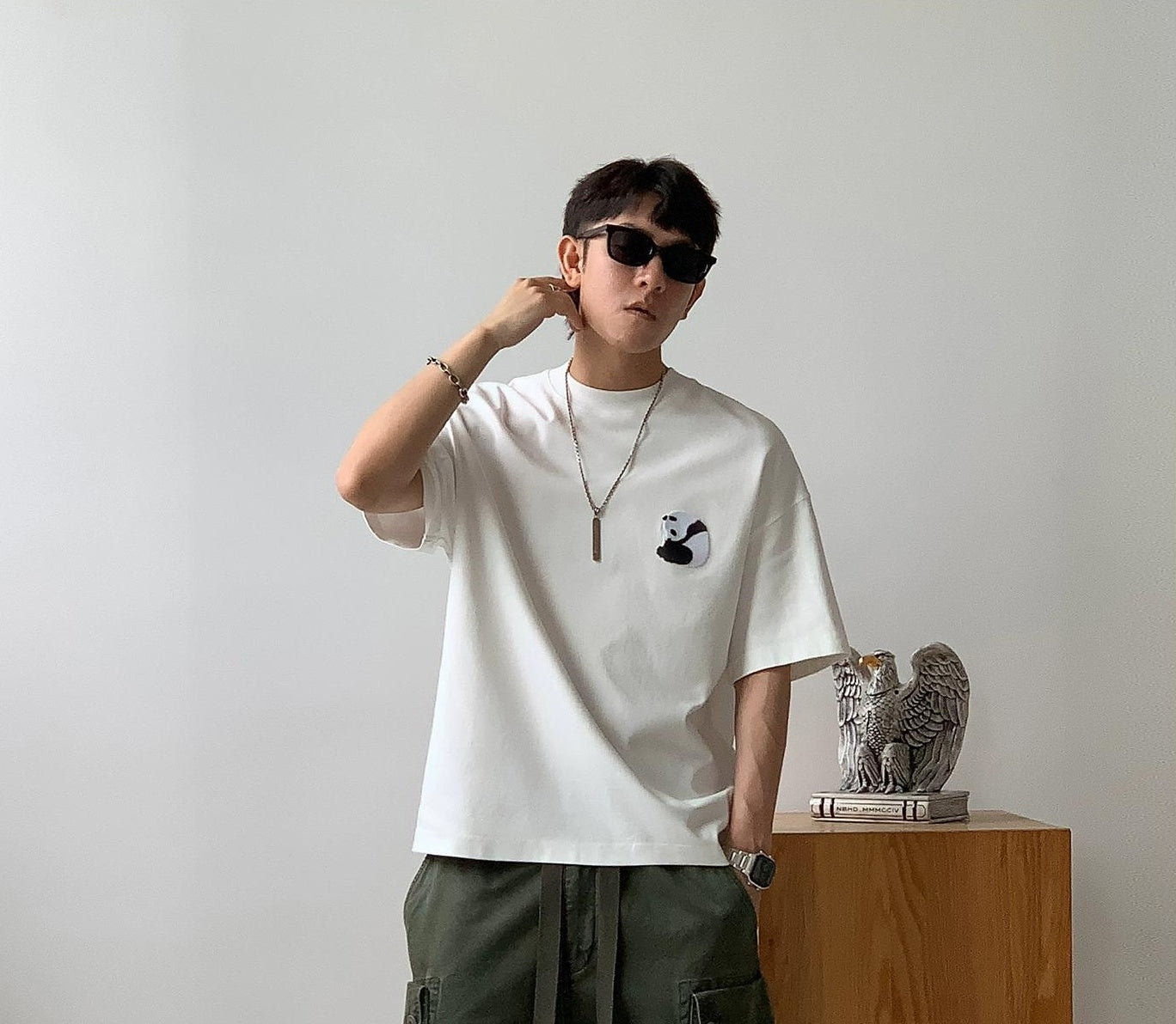 Panda Embroidered Tee