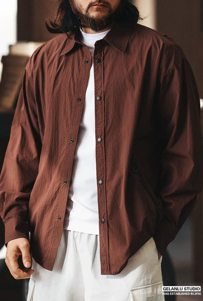 モアレシルクシャツジャケット