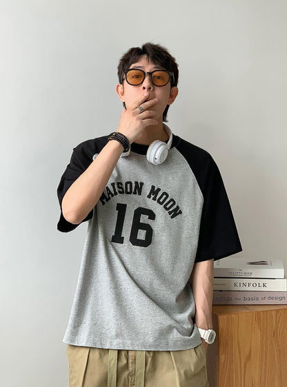 Color Block Letter Print Tee