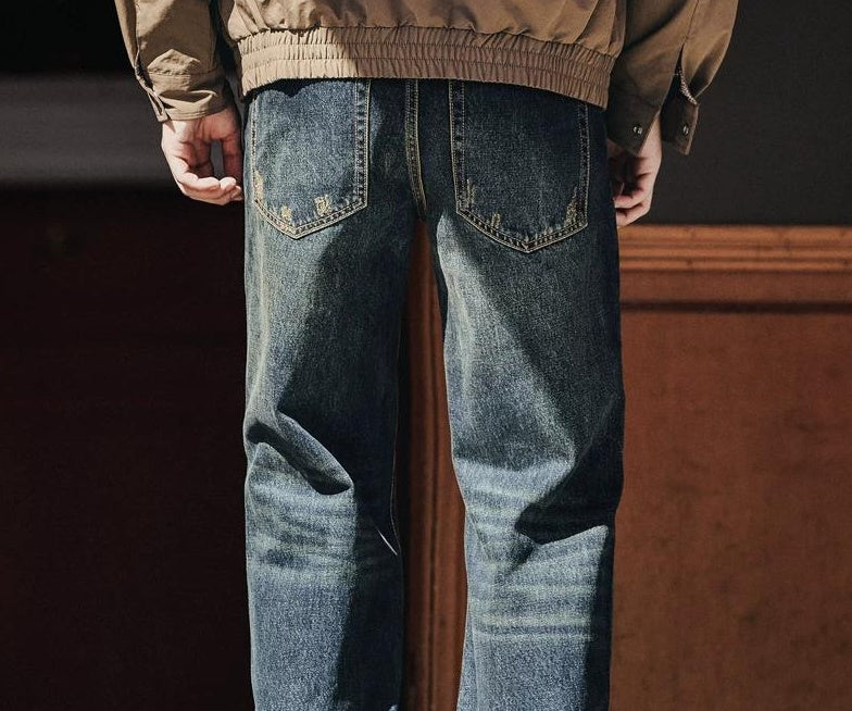 レトロブルーストレートジーンズ