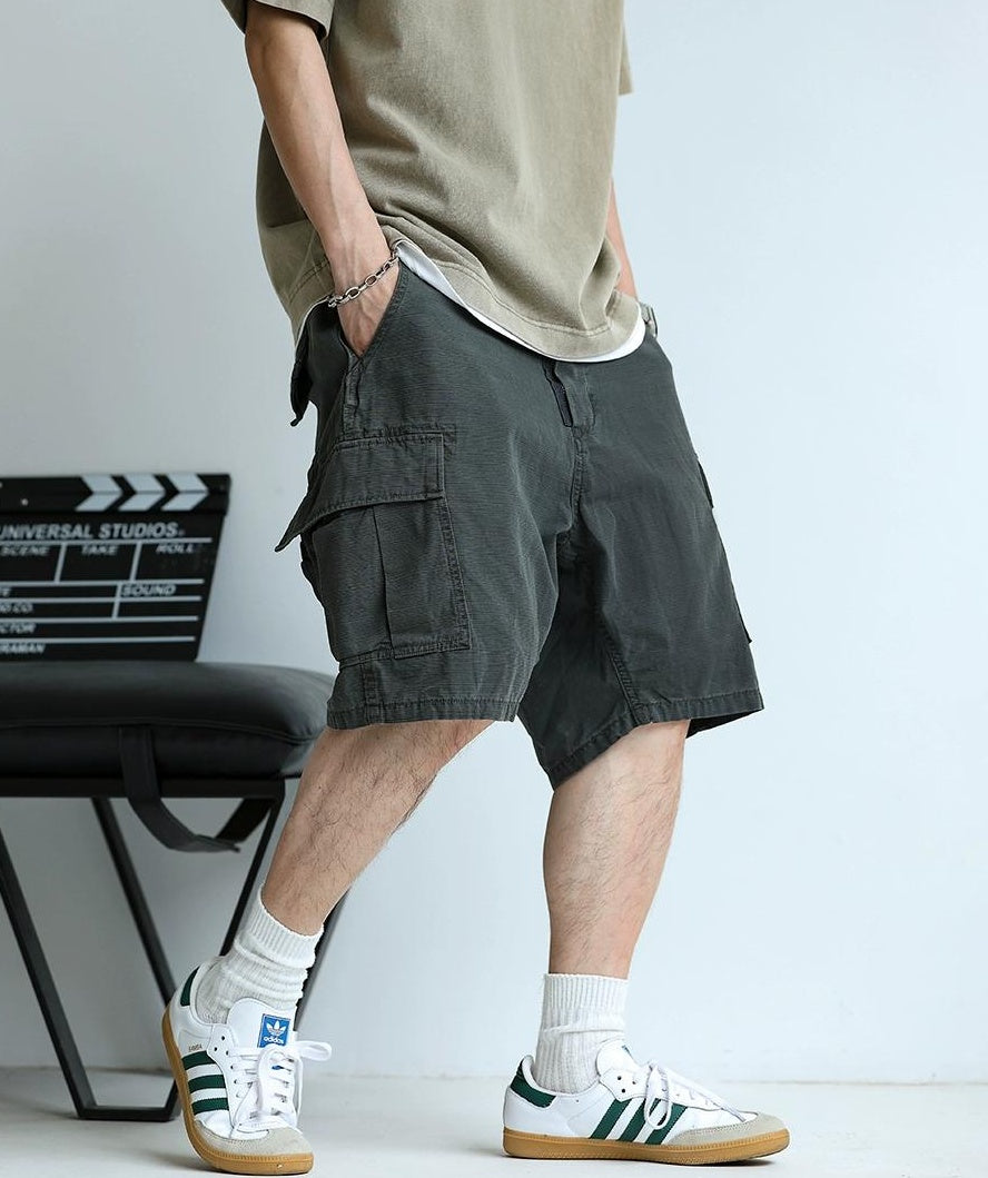 Multi-Pocket Casual Shorts