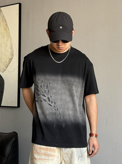 Retro Black Casual T-Shirt