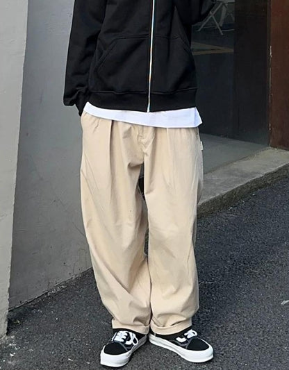ウィンターフリースプリーツテーパードパンツ