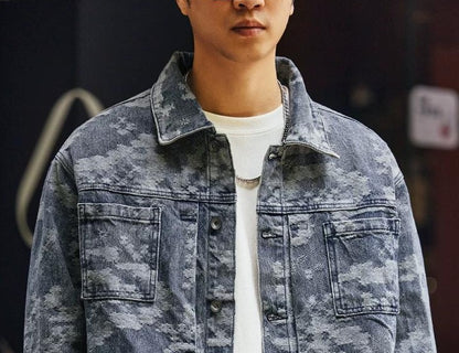 レトロカモフラージュデニムジャケット