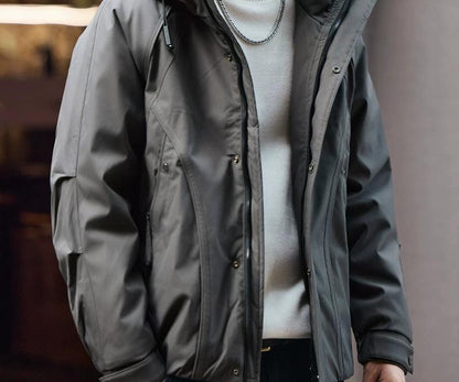 Retro Blue Hooded Down Jacket