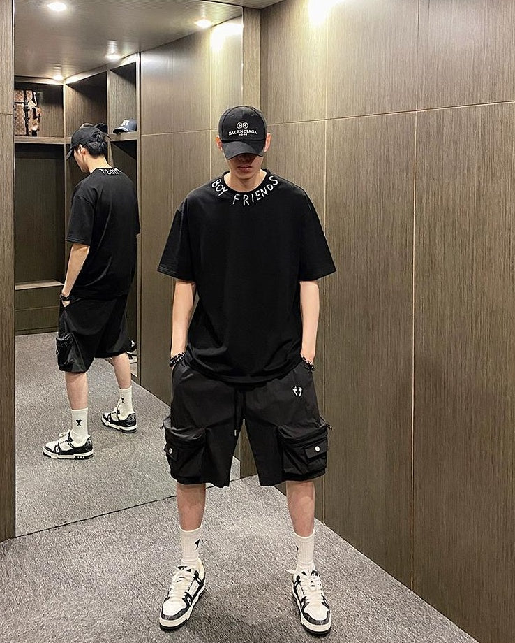Embroidered Utility Shorts