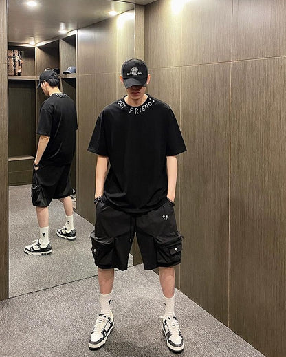 Embroidered Utility Shorts