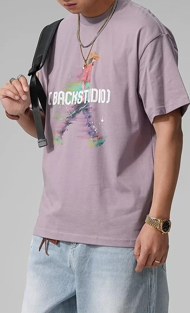 カジュアルグラフィックコットンＴシャツ