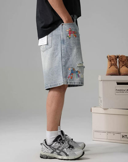 レトロデニムショートパンツ