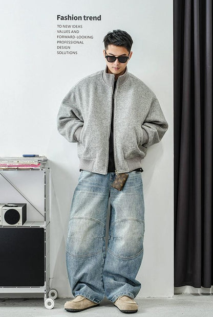 ツイードジップアップジャケット