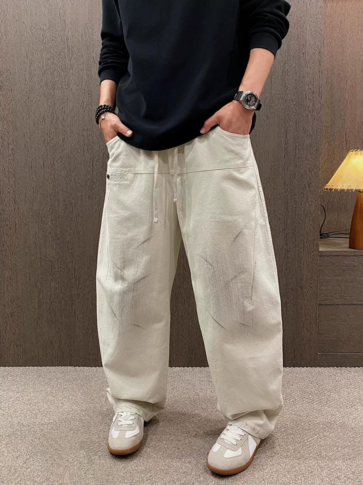 Retro Tie-Dye Wide-Leg Pants