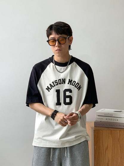 Color Block Letter Print Tee