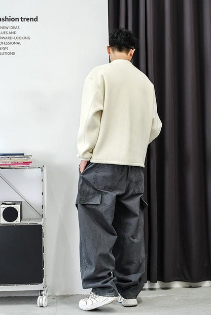 テクスチャードフリースセータートップ