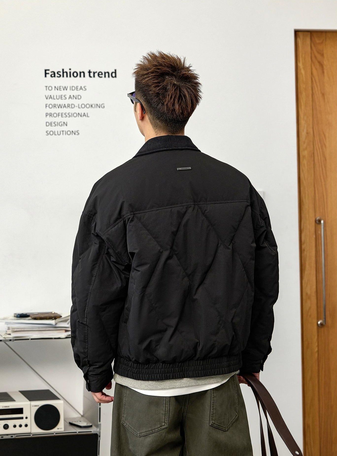 Black Lapel Down Jacket