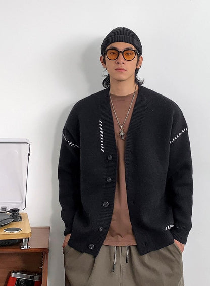 Heavyweight V-neck cardigan