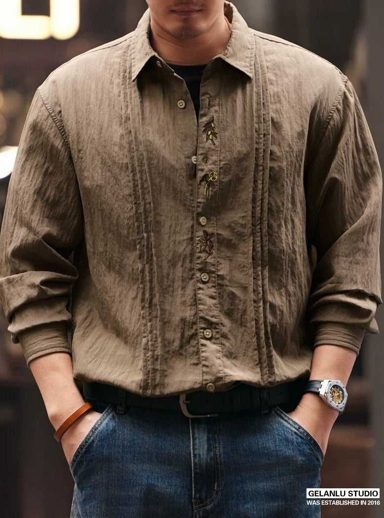 刺繍カジュアルシャツ