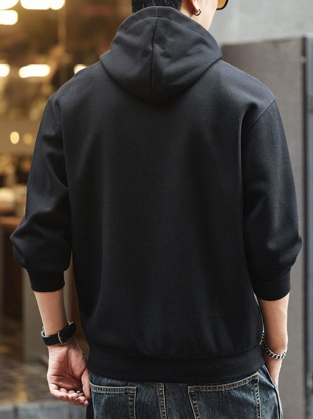 ブルーレトロハーフジップセーター