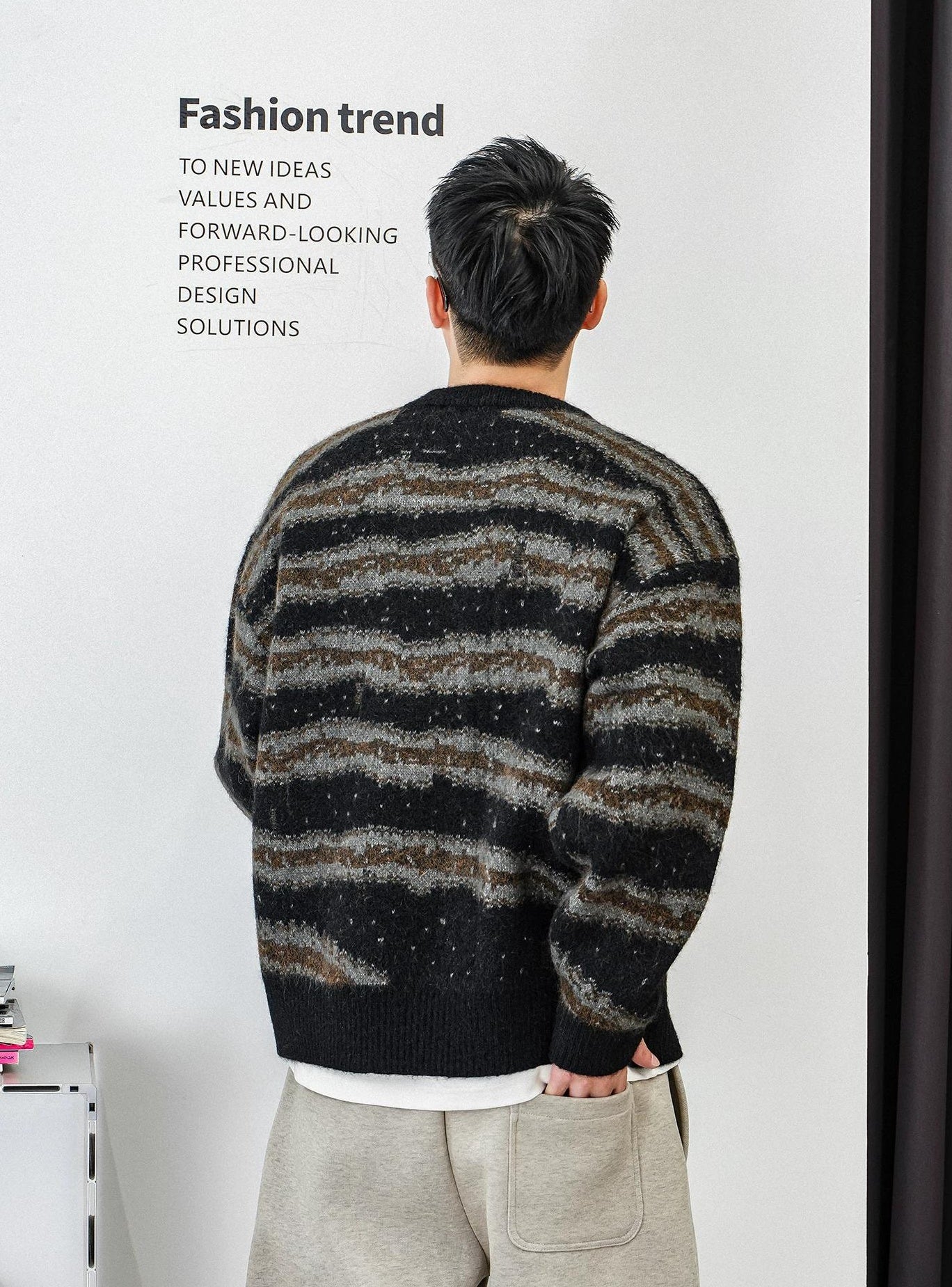 レトロストライプニットジャンパー