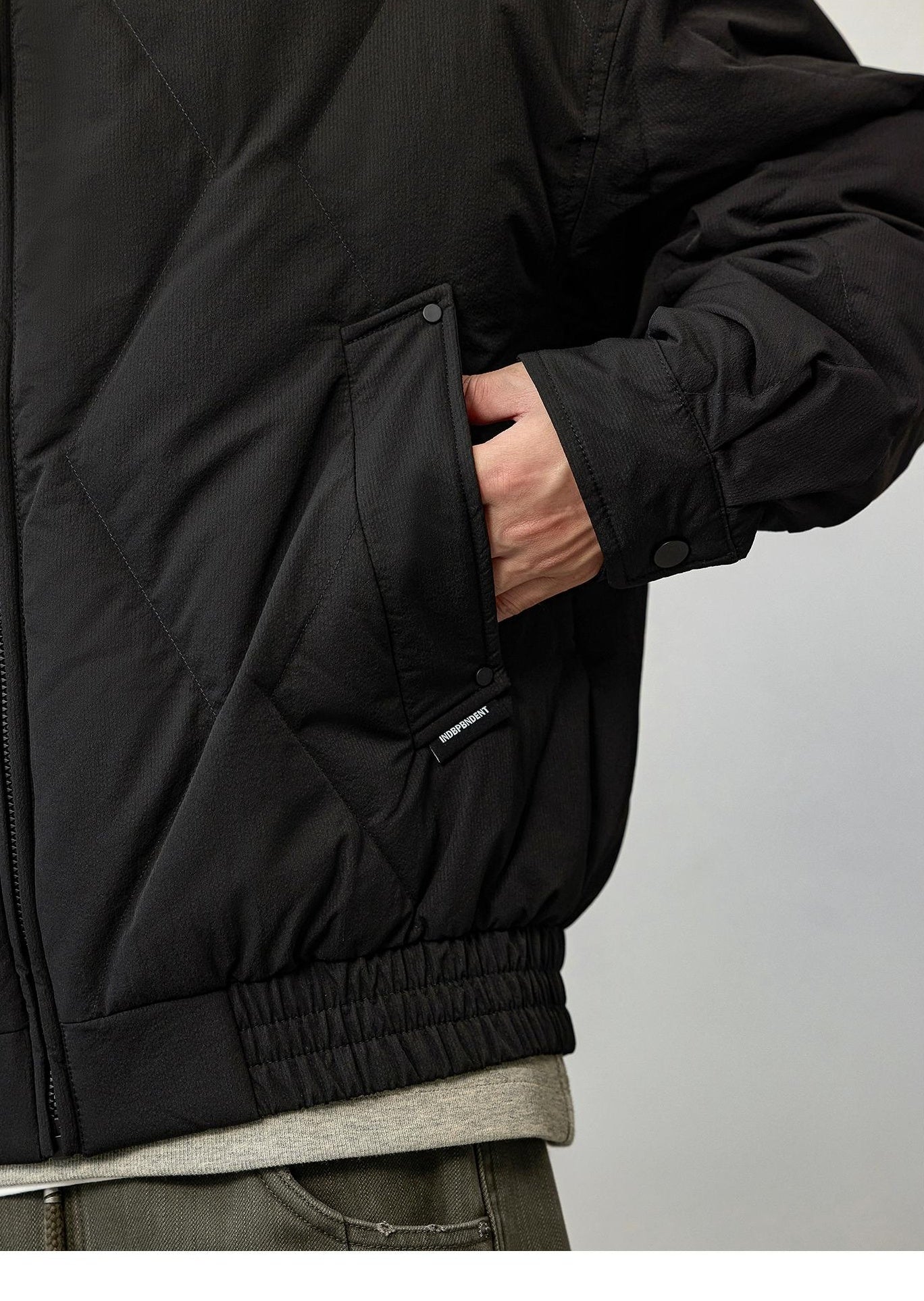 Black Lapel Down Jacket