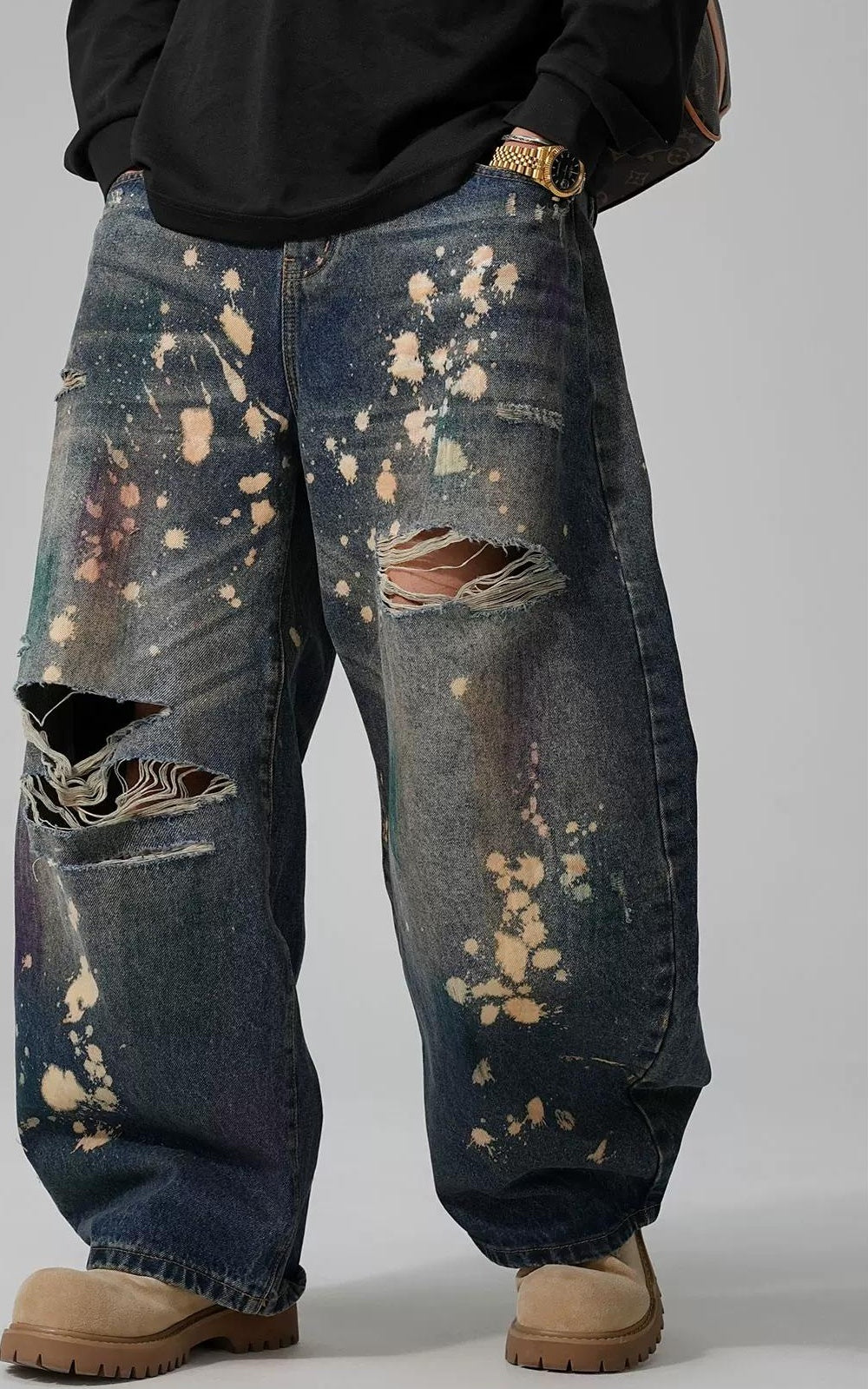 ヴィンテージ グラフィティ ワイドジーンズ