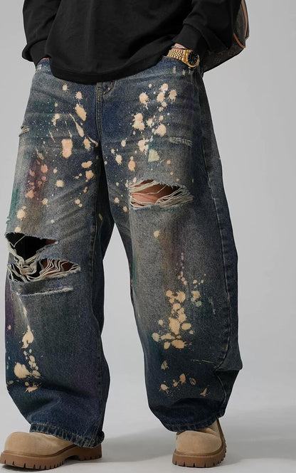 ヴィンテージ グラフィティ ワイドジーンズ