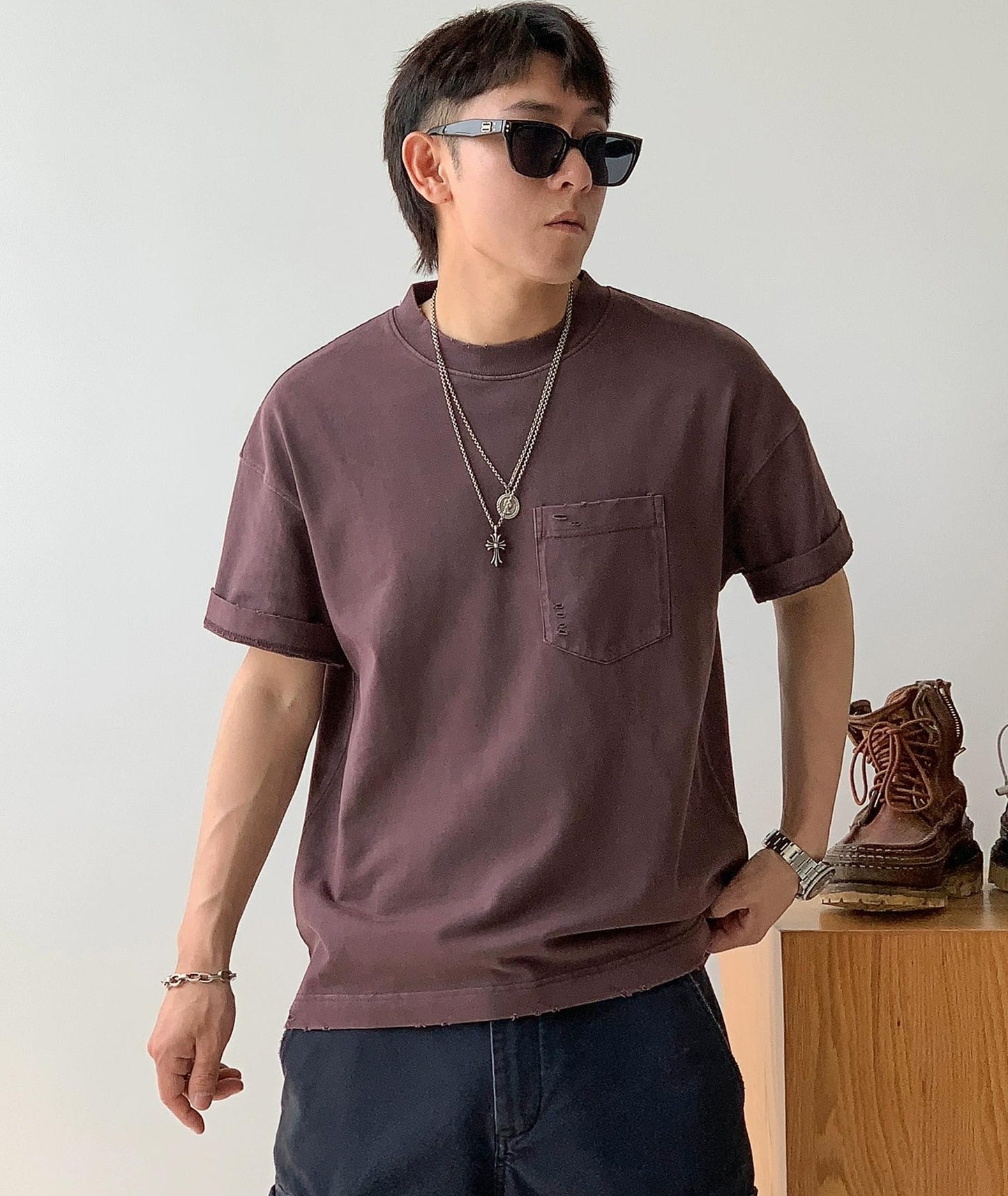 Retro Spliced Pocket Tee