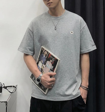 サマー ブreathable エンブロイダード Tシャツ