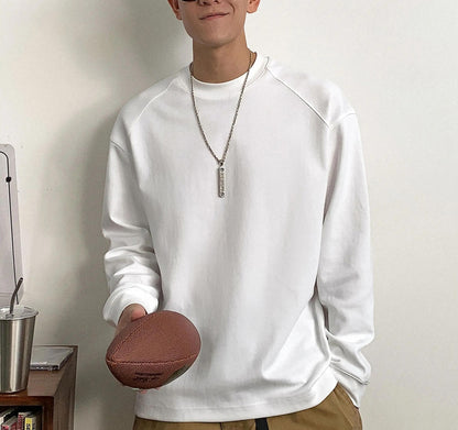 ベーシック ソリッド カラー ロングスリーブ Tシャツ