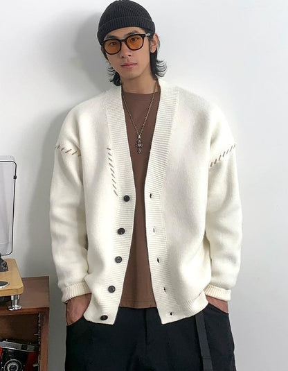 Heavyweight V-neck cardigan