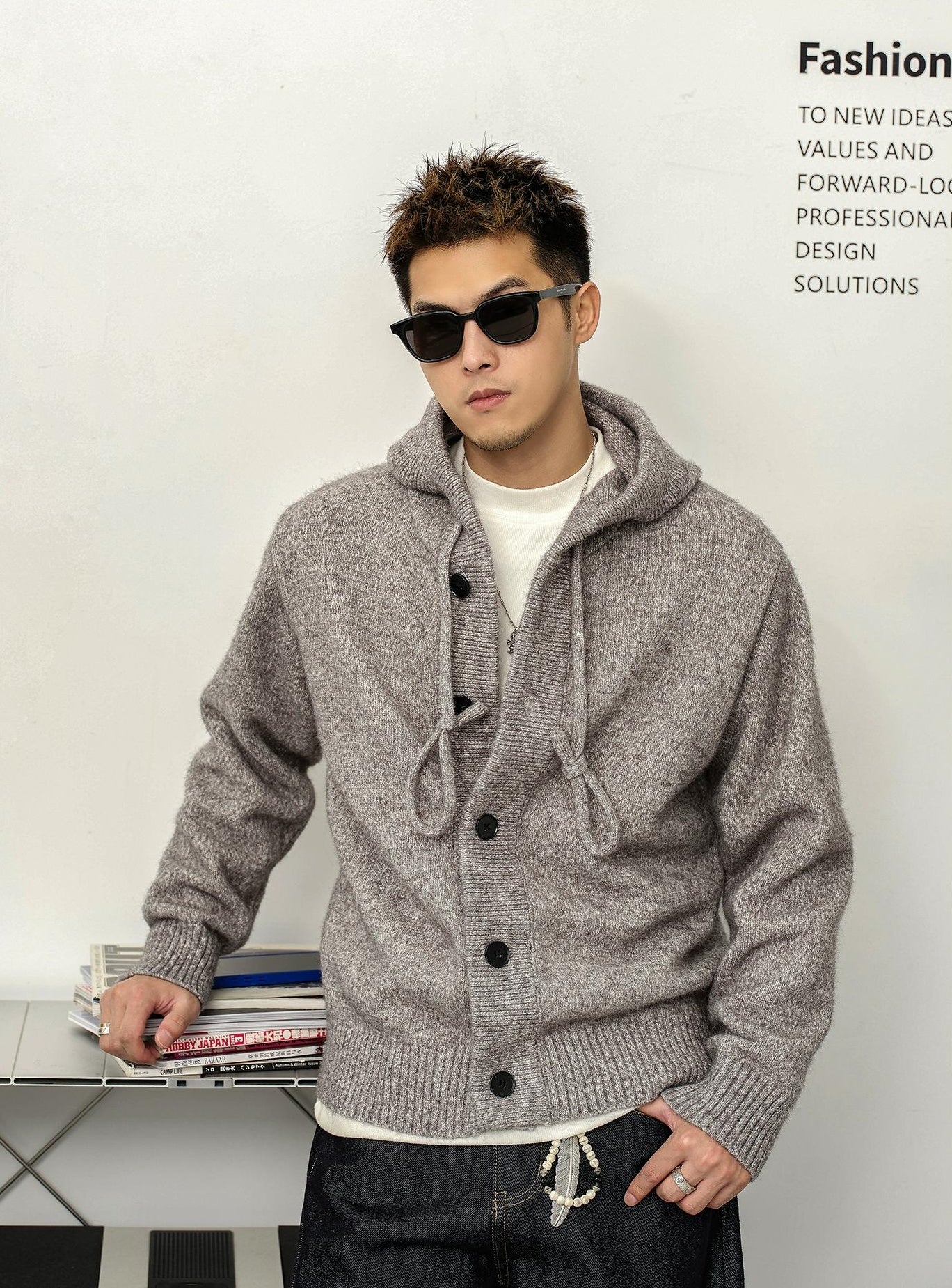 Retro Casual Hooded Cardigan