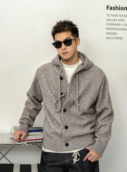 Retro Casual Hooded Cardigan