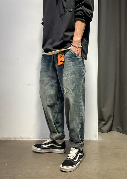 レトロヒップホップストレートパンツ
