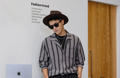 Striped Long-Sleeve Casual Shirt