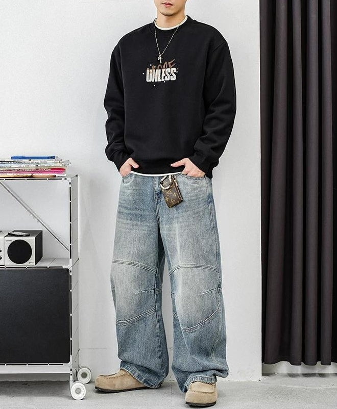 グラフィティスタイルプルオーバーセーター