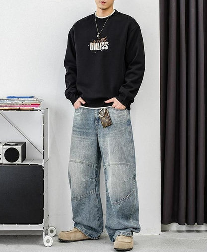 グラフィティスタイルプルオーバーセーター